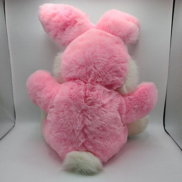 Dan Dee Pink Bunny Rabbit Plush Hoppy Hopster Embroidered Flowers 24 Inch - Picture 6 of 8
